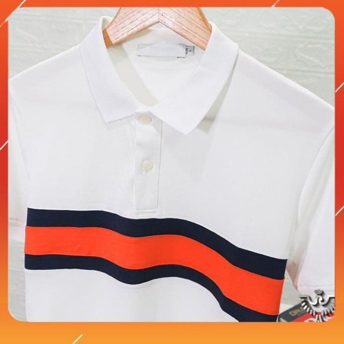 Áo Phông Nam có cổ bẻ áo polo nam trơn đẹp tay ngắn thun cotton kẻ ngang AT128