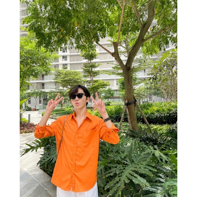 Áo Sơ Mi Basic màu cam