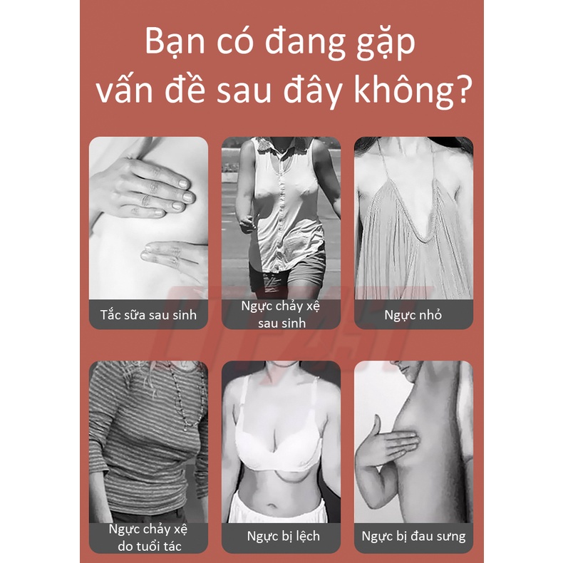 Máy massage nâng ngực thông minh CTFAST WX-006: 5 cấp độ rung và nhiệt, giảm tình trạng chảy xệ, cải thiện vòng 1