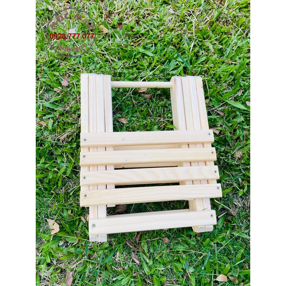 Bàn ghế gỗ gấp gọn ngồi ban công, du lịch, cắm trại