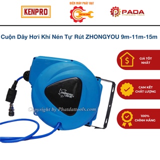 Cuộn dây hơi khí nén tự rút ZHONGYOU 9m-11m-15m Đài Loan