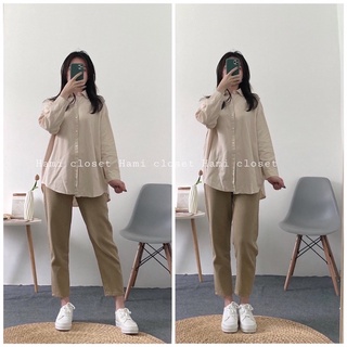 Quần baggy kaki nữ co dãn