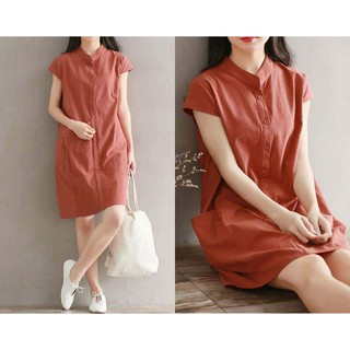 Váy bầu cam đất cổ tàu dựng