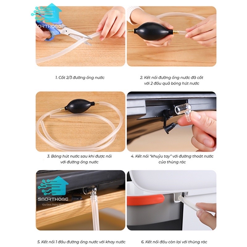 THÙNG RÁC ĐA NĂNG CHIA NGĂN NƯỚC THẢI VÀ RÁC KHÔ NHẤN NÚT TỰ MỞ CỰC SANG TRỌNG.tmt