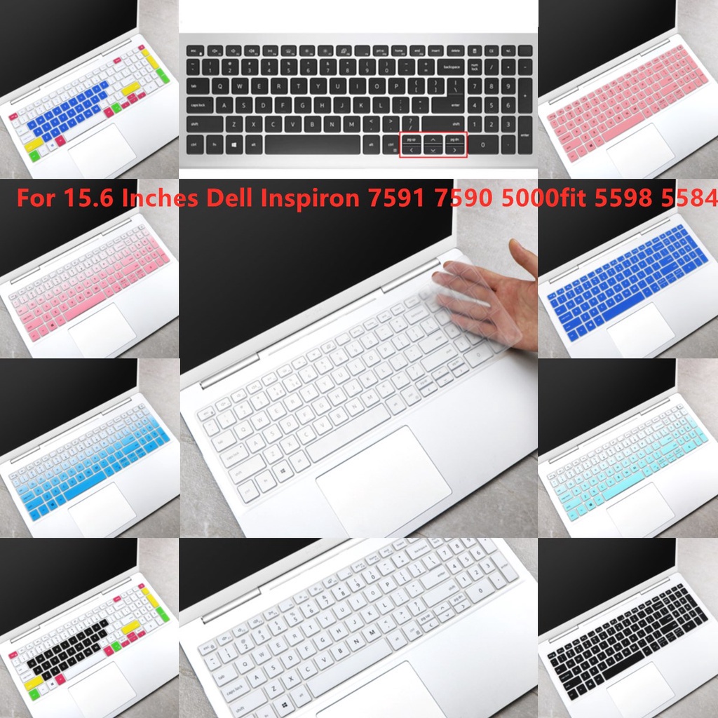 Tấm phủ bảo vệ bàn phím laptop bằng silicon mềm siêu mỏng cho Dell Inspiron 7591 7590 5000fit 5598 5584