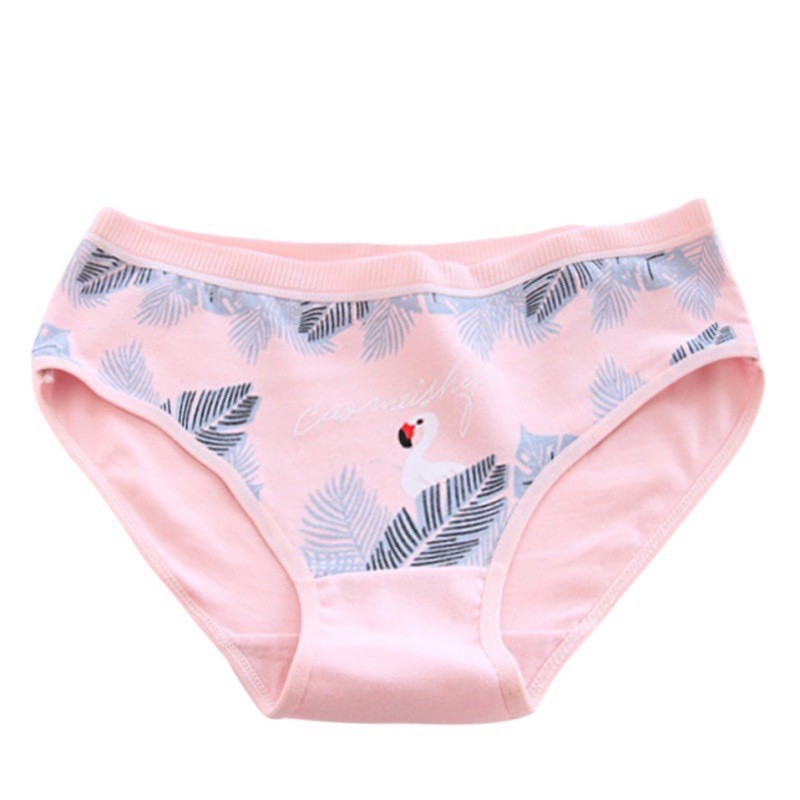 Quần Lót Cotton In Họa Tiết Chim Hồng Hạc Xinh Xắn Dành Cho Nữ ( 38-58kg )