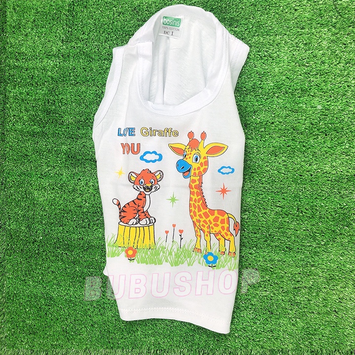 Áo ba lỗ Màu Trắng Bosinis Cho Bé Mặc Thường Ngày Từ sơ sinh đến 9kg