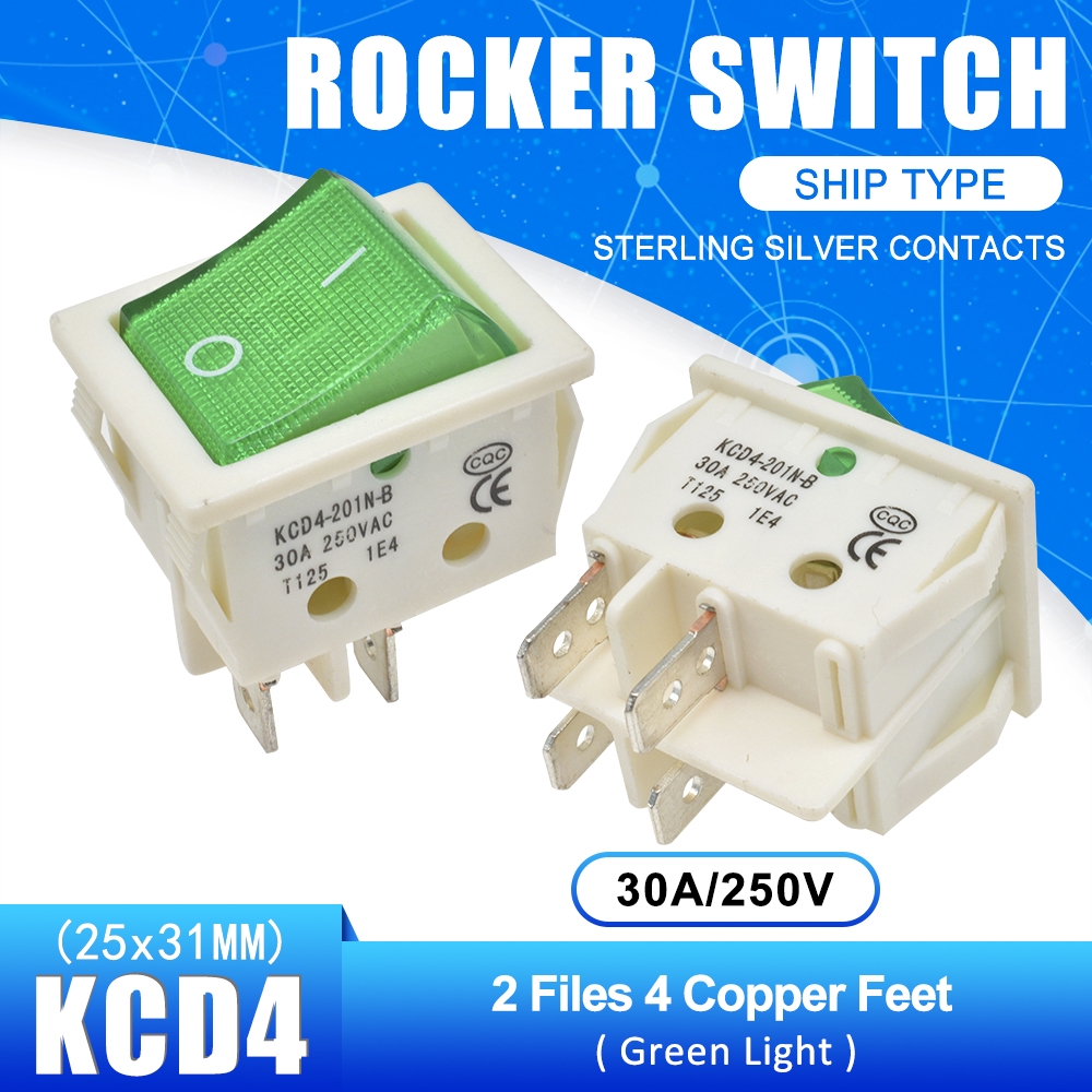 KCD4 High Current Rocker Switch Power Switch 2 position ON-OFF 4 Pins 6 Pins Electrical Equipment With Light Switch 30A 250V | BigBuy360 - bigbuy360.vn