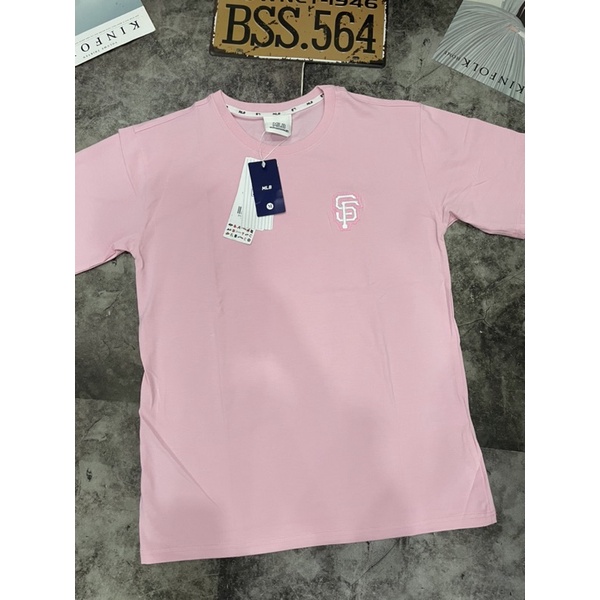 Áo Thun Unisex Màu Xám/Hồng/Trắng In Hình Và Thêu Logo Chất Cotton 100%