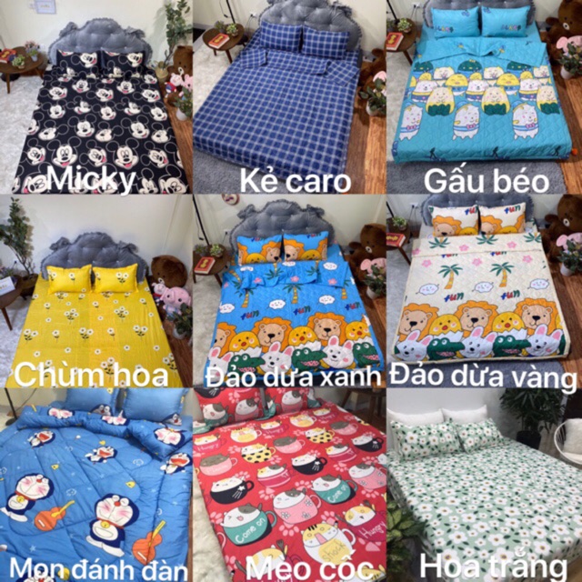 Set ga gối size đệm cao, size nhỡ cỡ đặt may riêng