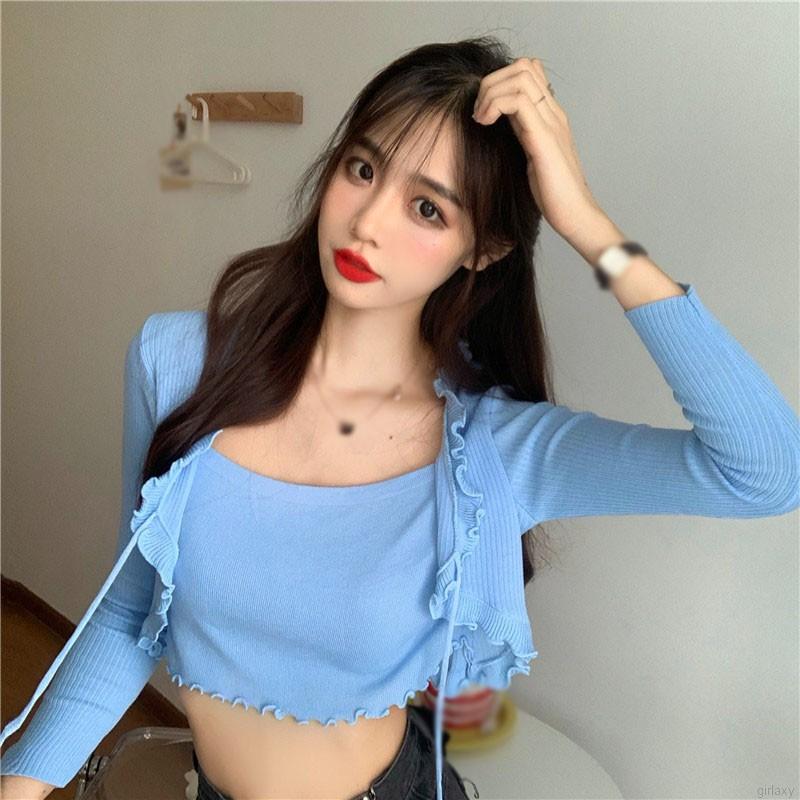 Áo tay dài giả hai lớp phong cách Hàn Quốc hợp thời trang cho nữ | BigBuy360 - bigbuy360.vn