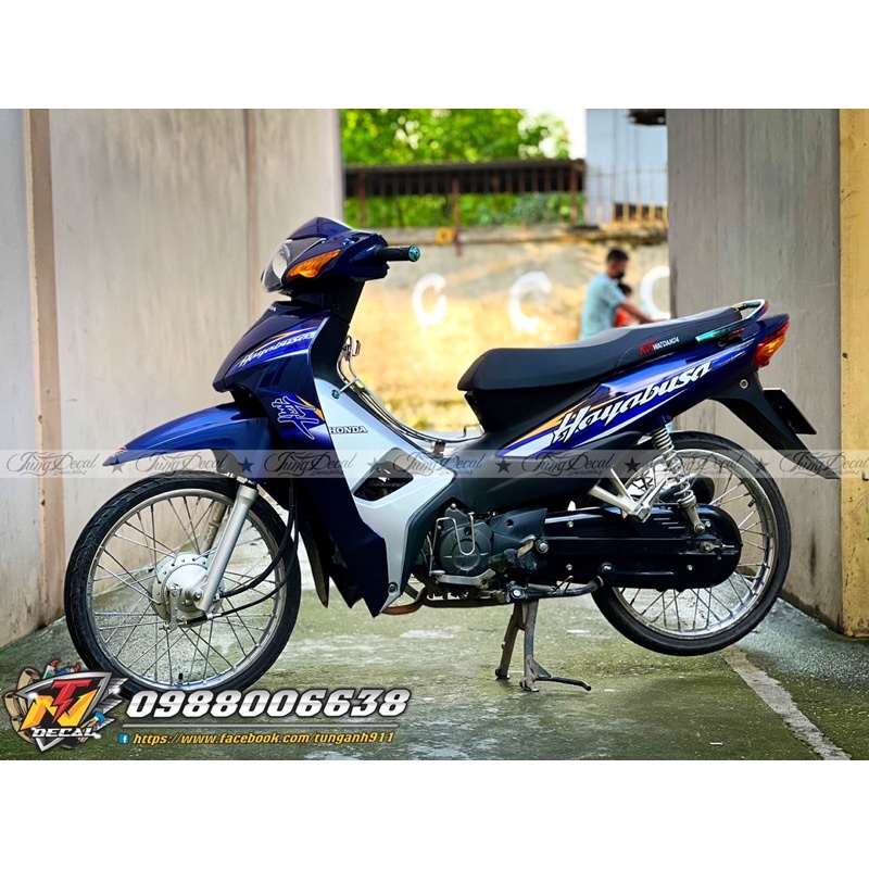 Tem Hayabusa dán xe Wave Tím than