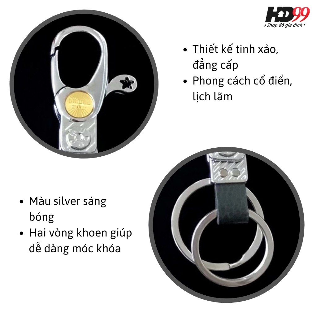 Móc khóa Ô tô Xe máy OMUDA B3647 | Chất liệu Thép chuyên dụng mạ Crome sáng bóng, phong cách cổ điển, lịch lãm