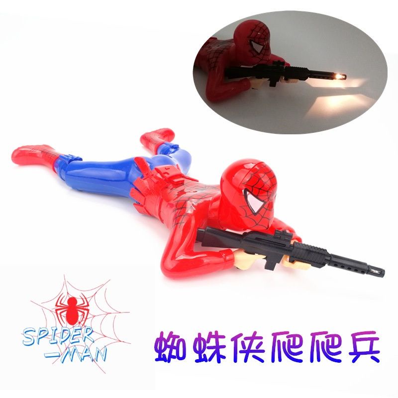 Đồ chơi người nhện bò cho bé . nhạc và đèn sáng