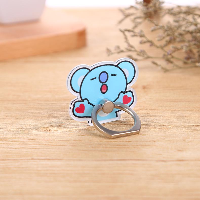 New BT21 Cartoon Character Chimmy Cooky RJ Cute Animals Phone Ring Holder Desktop Phone Bracket Dây điện thoại di động | BigBuy360 - bigbuy360.vn