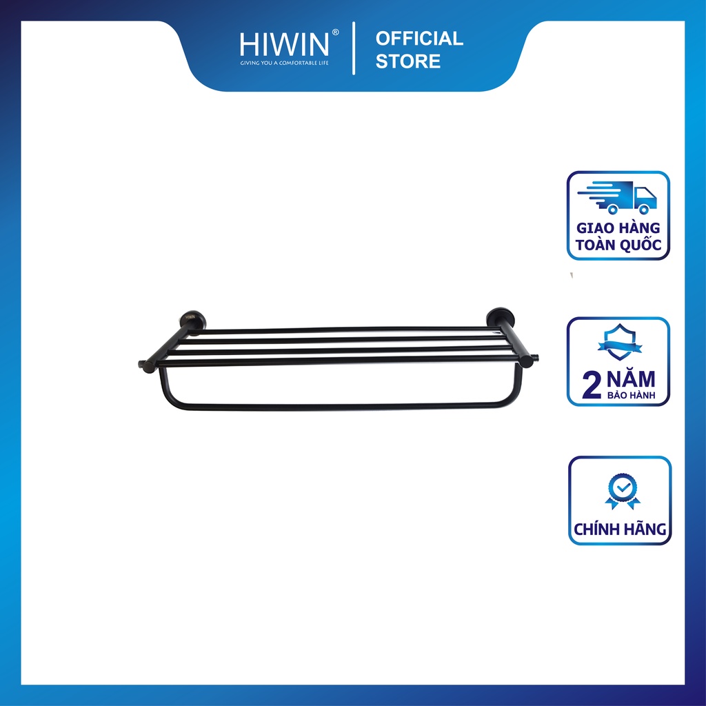 Giàn khăn, giá treo khăn nhà tắm inox 304 mạ đen HIWIN Y-539