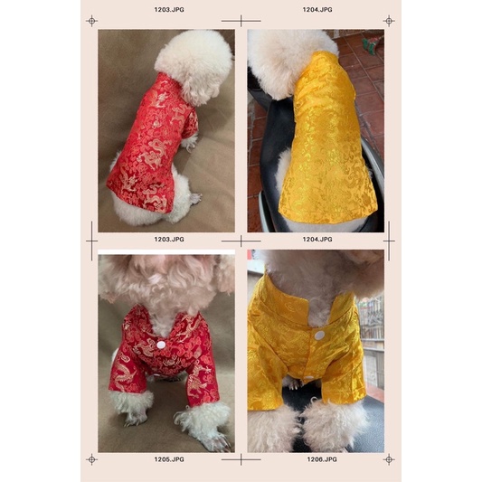 Áo dài Tết 🧧 Áo dài vải gấm cao cấp cho chó mèo