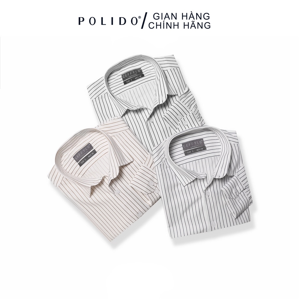 Áo Sơmi kẻ sọc CF 2, Màu Xanh Navy Chất Liệu Cotton Bền Đẹp, Vải Mỏng Thoáng Mát Form Slimfit | BigBuy360 - bigbuy360.vn