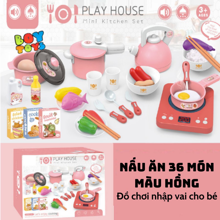 Đồ chơi nấu ăn 36 chi tiết hàng đẹp, nhựa an toàn cho bé thỏa sức sáng tạo (1523DNA)