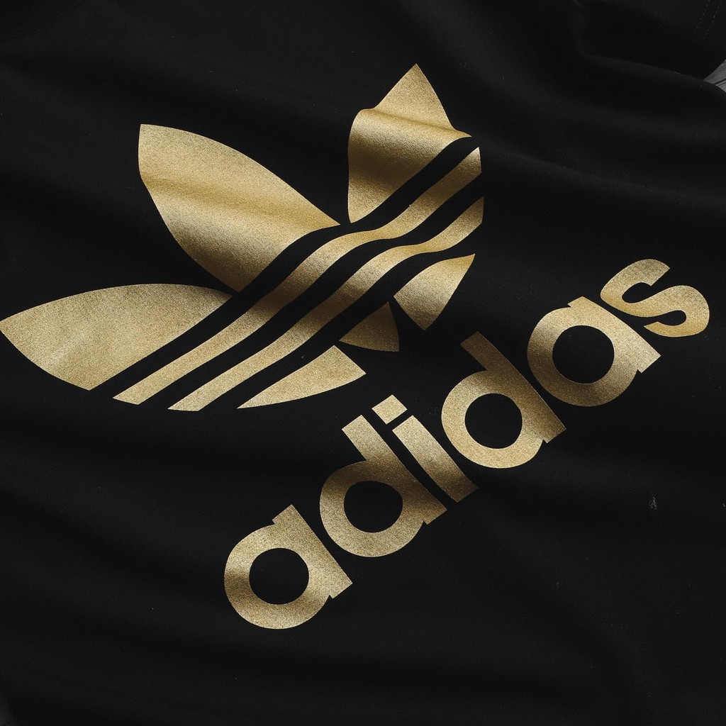 Áo Thun Adidas Nam Nữ Chính Hãng 100% Cotton AD In Nhủ Vàng