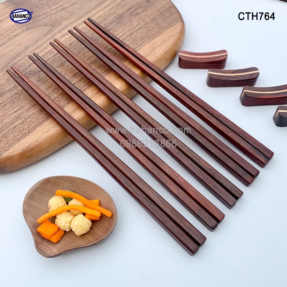 Đũa Nhật gỗ trắc đầu vuông siêu sạch (10 đôi) đũa xuất Nhật - CTH764 - HAHANCO