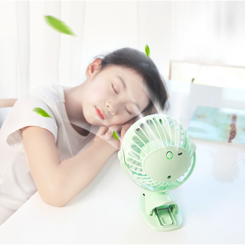 ☍❃▣[ THANH LÝ 3 NGÀY ] Quạt Kẹp Mini Tích Điện Pin Sạc siêu bền dùng thoải mái 2 liền với 4 tốc độ Yoobao Y- F04 (