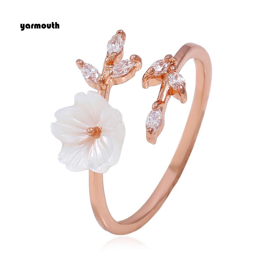 Nhẫn Mở Hình Hoa Đính Đá Nhân Tạo Thời Trang Cho Nữ