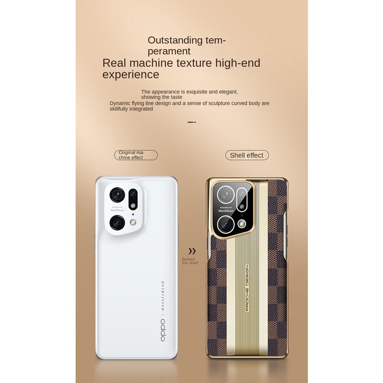Ốp Điện Thoại Da Chống Sốc Mạ Điện Cao Cấp Cho OPPO Find X5 Pro