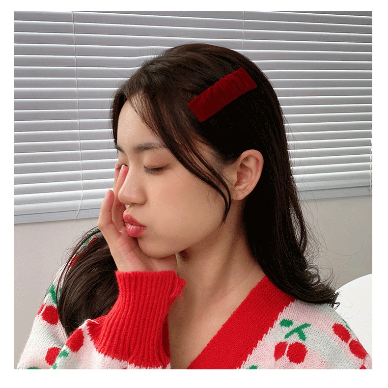 Kẹp tóc nơ lớn màu đỏ