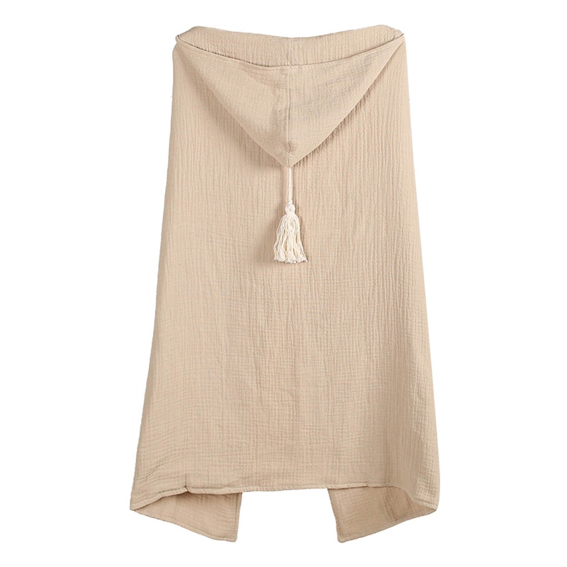 Khăn Tắm Gạc 4 Lớp Cotton Muslin Có Mũ Trùm Cho Bé Sơ Sinh