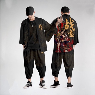 Set đồ Haori nam Kimono Yunhe Jiuxiao phong cách Nhật Bản siêu chất BSK01