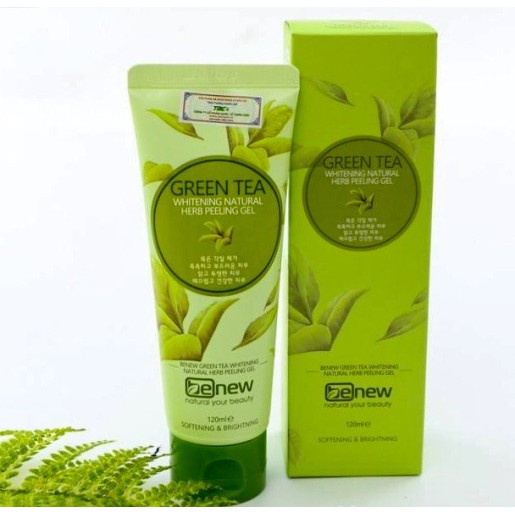 Tẩy tế bào chết trà xanh xoá mụn, trắng da Benew Green Tea Peeling Gel 120ml - Hàng chính hãng