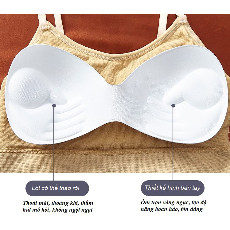Áo bralette nữ áo bra thun cotton Tăm Hở Lưng Tập Gym 2 dây có chốt chỉnh cỡ PK15 | BigBuy360 - bigbuy360.vn
