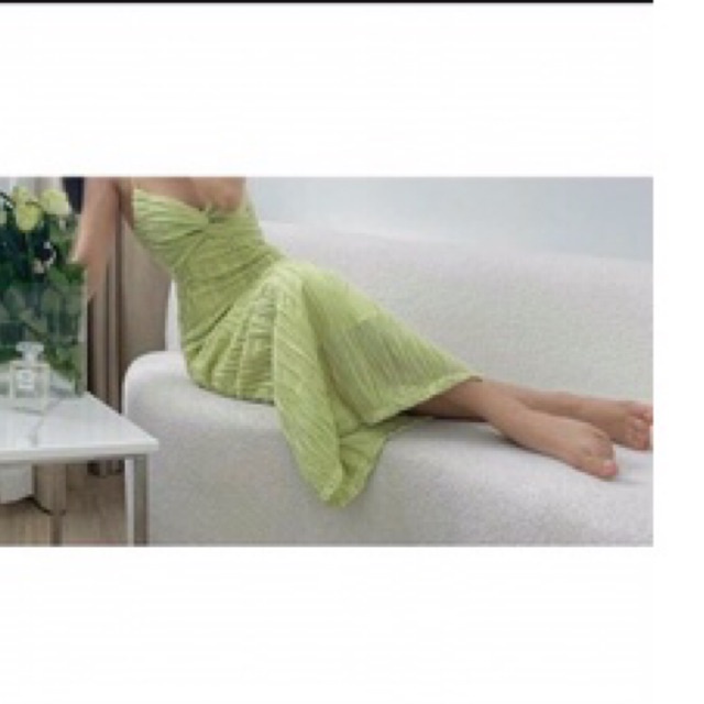 Đầm hai dây xoắn ngực chất vải xốp xịn xò LY alohashop91