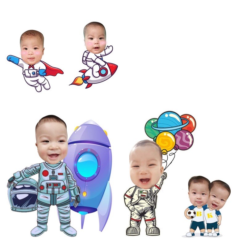 Chibi trang trí tiệc sinh nhật, thôi nôi cho bé, thiết kế theo yêu cầu free