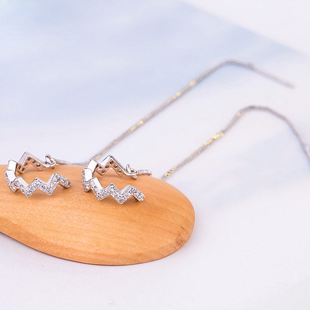 1 Khuyên Vành Tai Đính Đá Zircon Trắng Mihan1