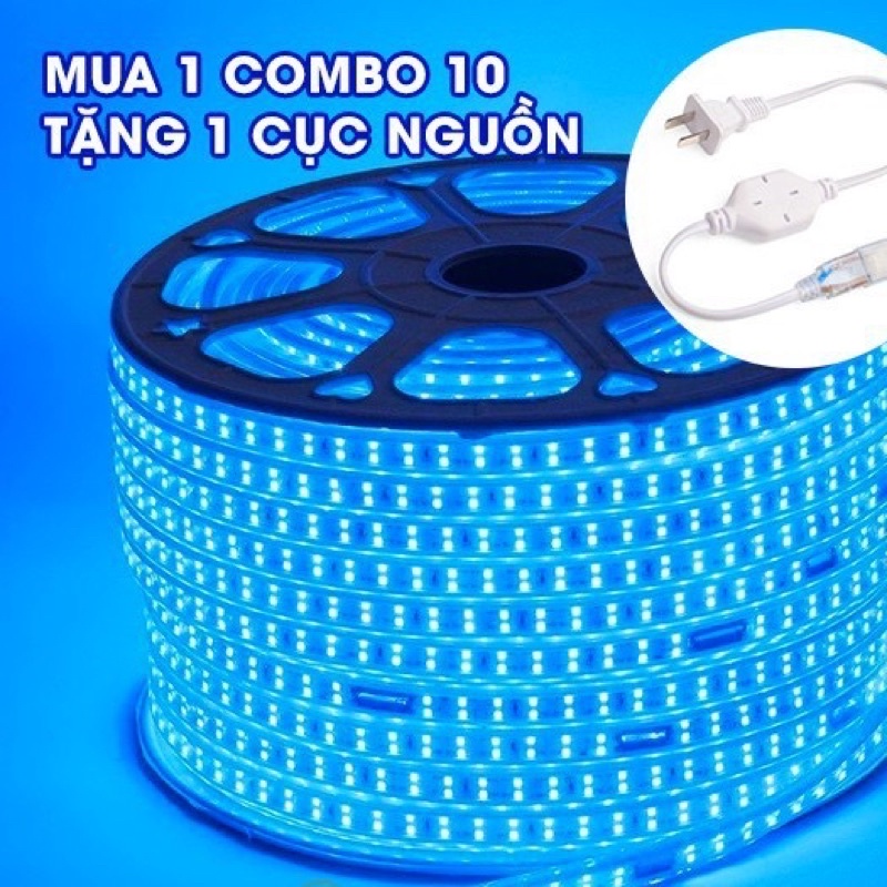 combo 10m dây led đôi-120 mắt led màu vàng, trắng, xanh or tím