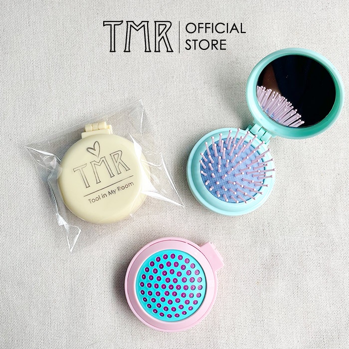 Gương mini cầm tay mini màu Pastel TMR cao cấp gấp gọn bỏ túi tiện dụng, phong cách hàn quốc dễ thương