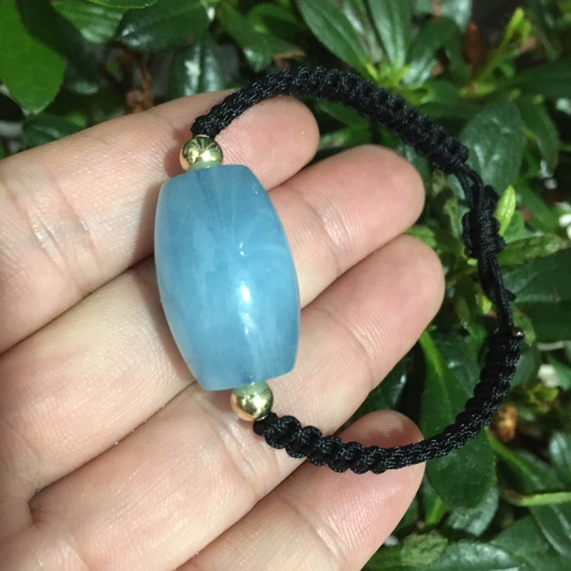 Vòng tay phong thuỷ nam nữ mệnh Thuỷ Mộc đá aquamarine