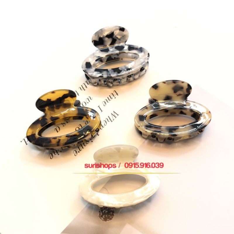 Kẹp tóc oval phối màu, Kẹp Càng Cua Phối Đốm Màu, Kẹp Acrylic
