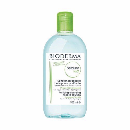 Nước làm sạch tẩy trang MÀU XANH cho da nhạy cảm Micellar Bioderma Sensibio H2O EffeSkin