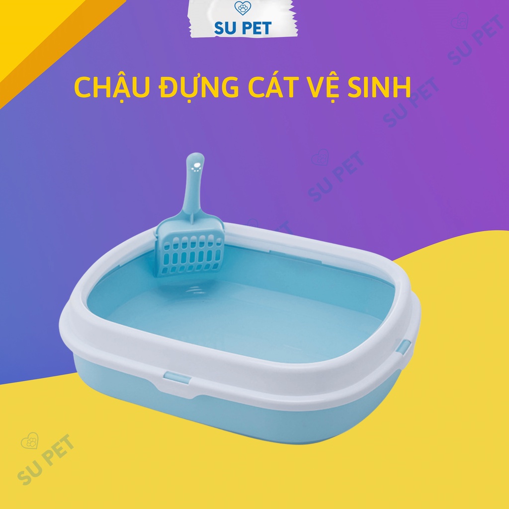 Chậu đựng cát vệ sinh cho chó mèo + tặng kèm xẻng CÓ ẢNH THẬT
