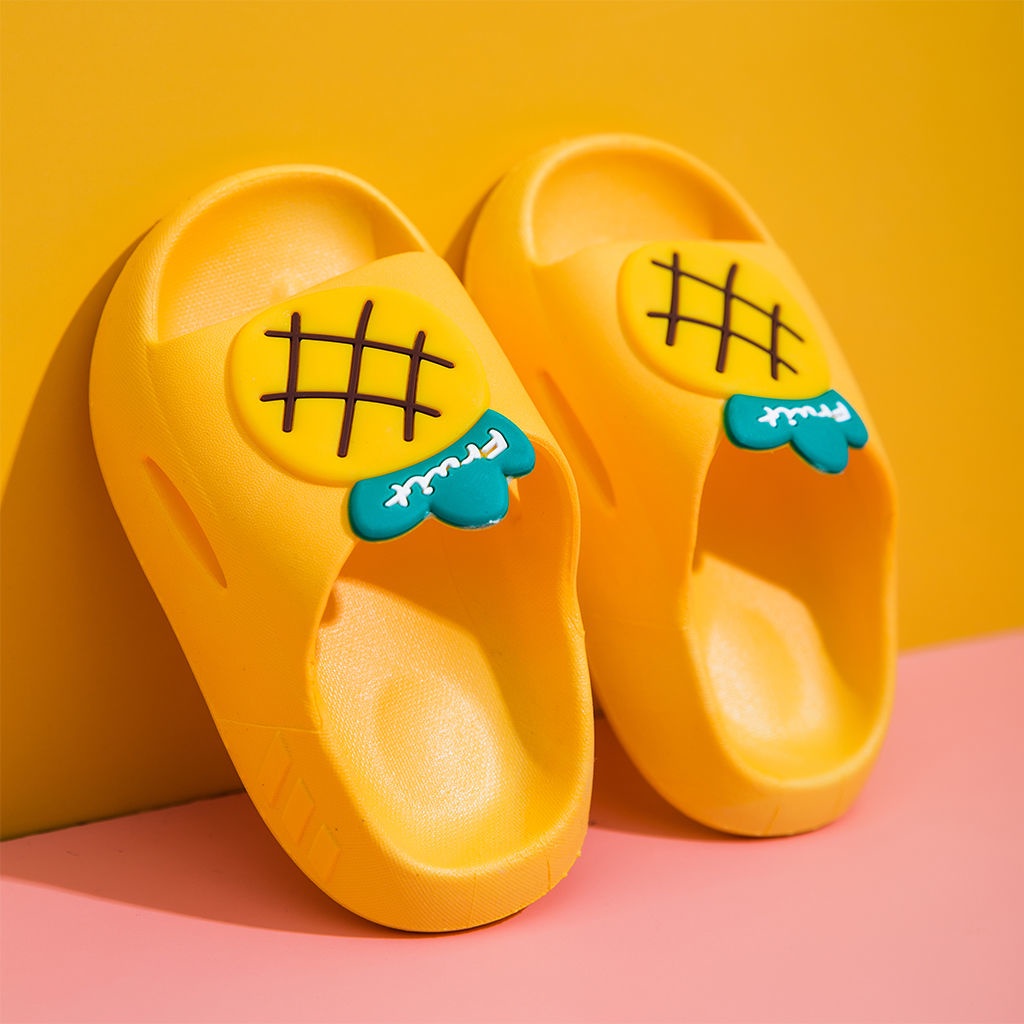 Dép Đi Trong Nhà Đế Cứng Chống Trượt Họa Tiết Trái Cây Hoạt Hình Phong Cách Hàn Quốc Cho Bé