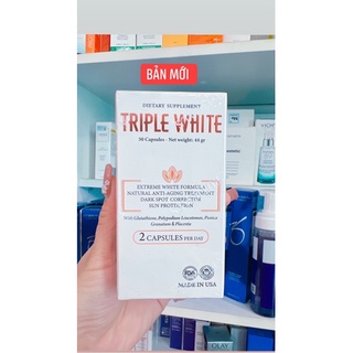 [ Hàng Chính Hãng] Viên uống trắng da và chống nắng TRIPLE WHITE 50 viên của Mỹ
