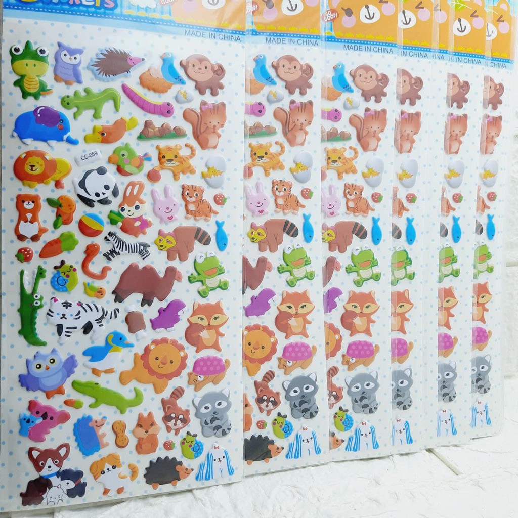 stickers dán nổi 3d các loài động vật cho bé vừa chơi và học khám phá LUCKY SHOES VN - H000018