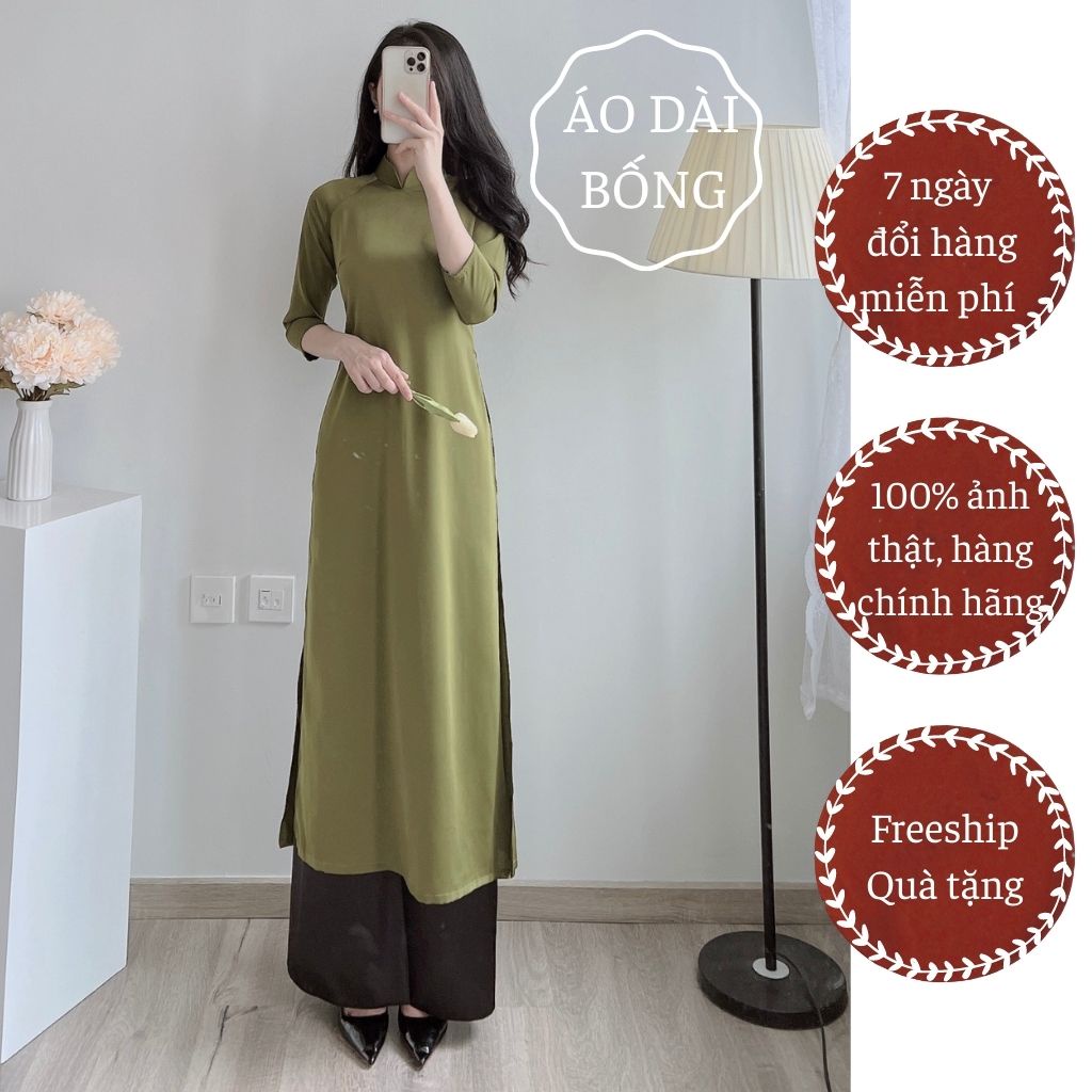 Áo dài xuông cách tân GIÁ XƯỞNG thiết kế bằng vải lụa tằm cao cấp ( Size đọc phần mô tả)