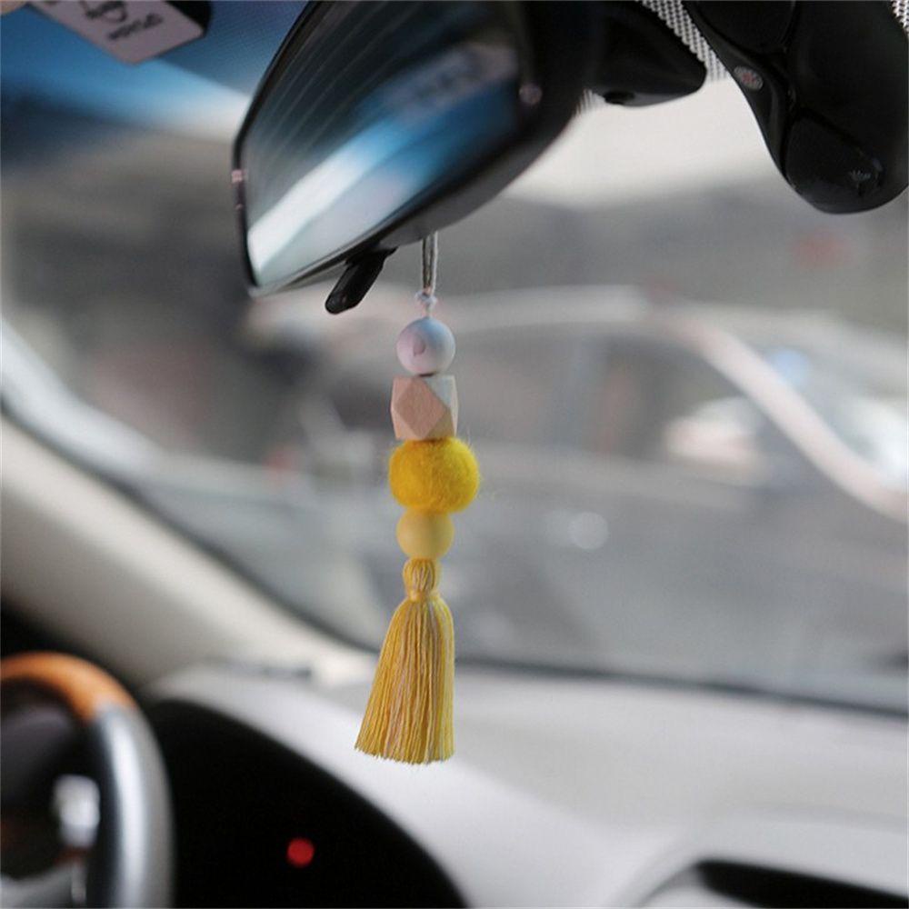 Chuỗi Hạt Gỗ Tự Nhiên Treo Tay Nắm Cửa Trang Trí Nội Thất Xe Hơi