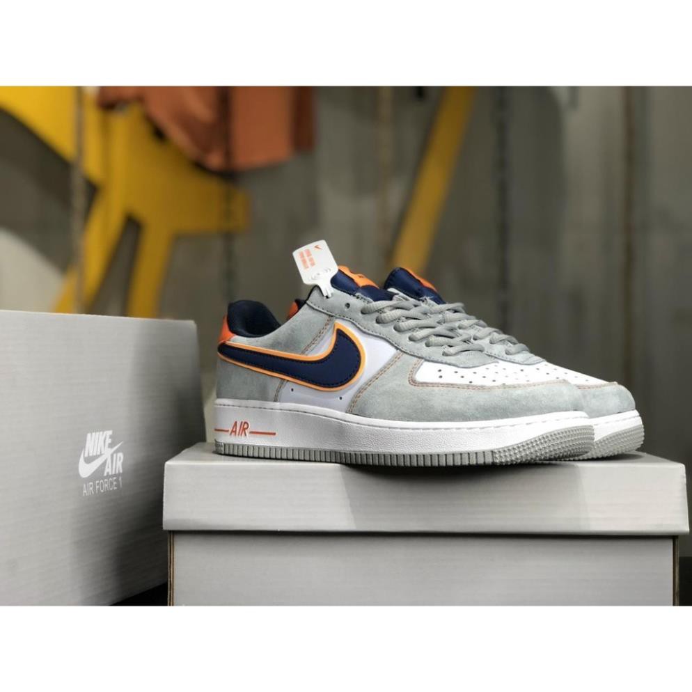 Giày thể thao AF1 xám gót cam, móc xanh bản cao cấp. | BigBuy360 - bigbuy360.vn