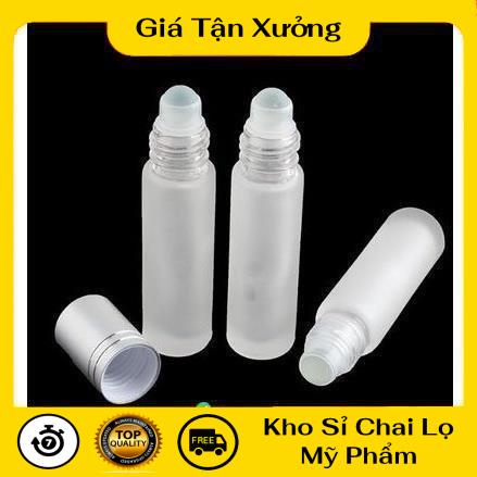 Lọ Chiết Nước Hoa ❤ TRÙM SỈ ❤ Combo 100 Vỏ chai lọ bi lăn mờ nắp bạc chiết nước hoa 10ml , phụ kiện du lịch