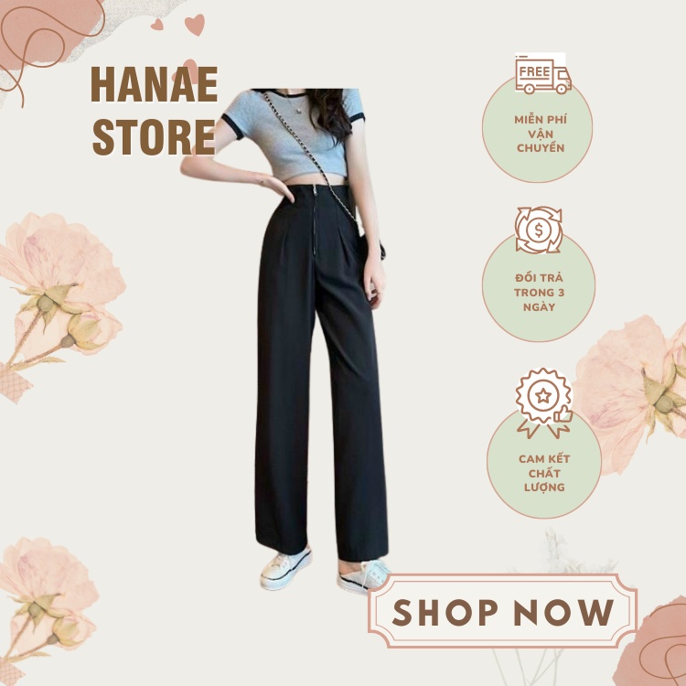 Quần Ống Rộng Khóa Trước Tuyết Mưa Dày Dặn Quần Ống Đứng - HANAE STORE NA004